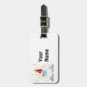 Feest Yeti met Confetti Bagagelabel (Voorkant verticaal)