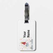 Feest Yeti met Confetti Bagagelabel (Achterkant verticaal)