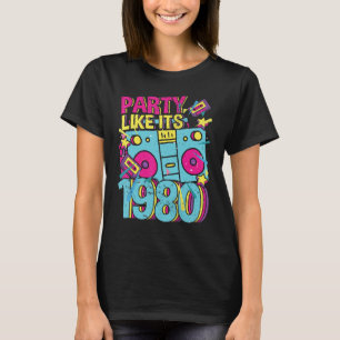 Feest zoals zijn jaren 80 jaren 90 kostuum retro V T-shirt
