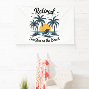 Feest Zomer Met Pensioen Tot Ziens Op Het Strand Spandoek