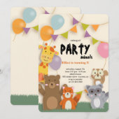 Feestartikelen met Party Dieren Kaart (Voorkant / Achterkant)
