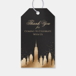 Feestartikelen New York City Silhouet Zwart & Goud Cadeaulabel