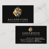 Feestballon Decor Boho rustiek Zwart Visitekaartje (Voorkant / Achterkant)