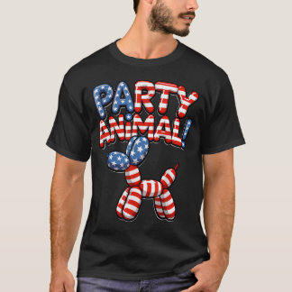 Feestballon Dierenhond VS Amerikaanse Vlag Voor T-shirt