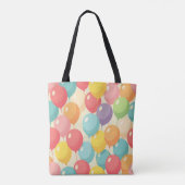 Feestballonnen in verschillende kleuren draagtas (Achterkant)