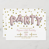 Feestballonnen Roze Roze Goud Verjaardag ELKE KLEU Kaart (Voorkant / Achterkant)