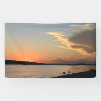 Feestbanner met zonsondergang ontwerp (deel van co spandoek