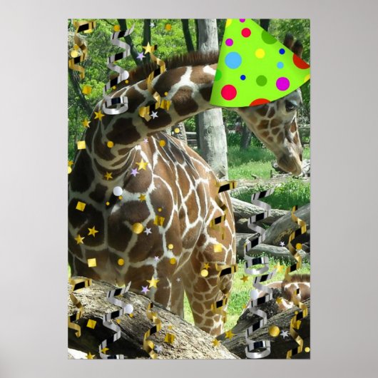Feestbeest Giraffe Poster (Voorkant)