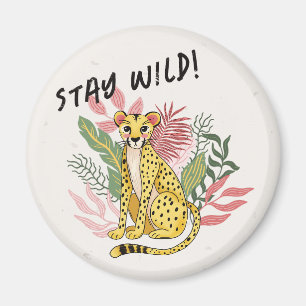 Feestbeesten Cheetah Verjaardagsattributen Magneet