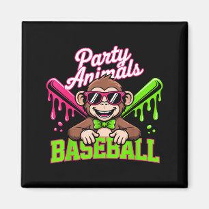 Feestbeesten honkbal grappige aap magneet