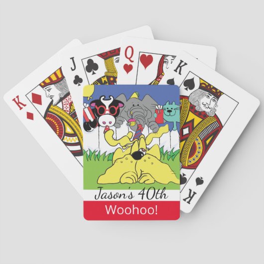 Feestbeesten Verjaardag Speelkaarten (Achterkant)