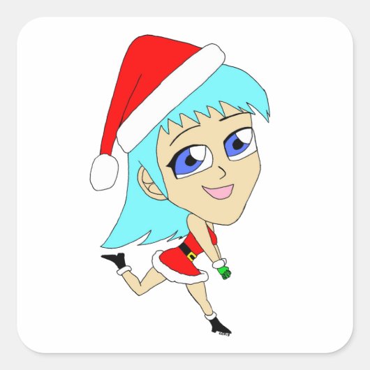 feestbiefstuk vierkante sticker (Voorkant)