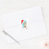 feestbiefstuk vierkante sticker (Envelop)