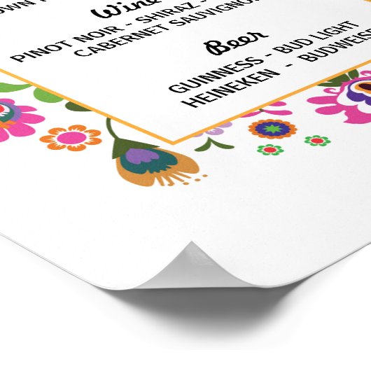 Feestbord Bord Het Bar Feest Evenement Trouwfeest Poster (Hoek)