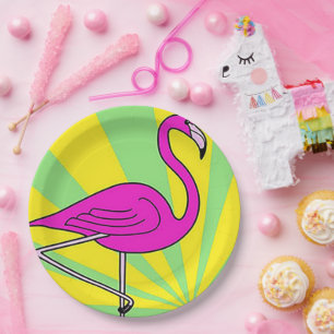 Feestborden Flamingo Papieren Bordje