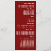 Feestbos, Restaurant Slimline Menu (Achterkant)