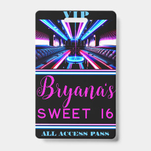 Feestbus Glow Lights Dansvloer VIP Pas Badge