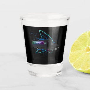 Feestbus Tijd Neon Nachtleven Opname Feest Shot Glas