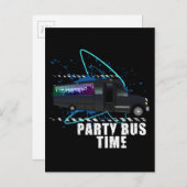 Feestbus Tijd Uitnodiging Briefkaart (Voorkant / Achterkant)