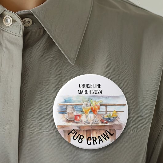 Feestcafé-rondleiding Cruise lijn Cocktails Ronde Button 7,6 Cm