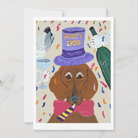 Feestdachshond Kaart (Voorkant)