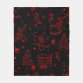 feestdag befana black fleece deken (Voorkant)