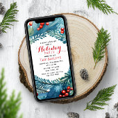 Feestdag Elegante kerst Bloemen krans Kaart