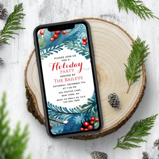 Feestdag Elegante kerst Bloemen krans Kaart