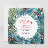 Feestdag Elegante kerst Bloemen krans Kaart (Voorkant)