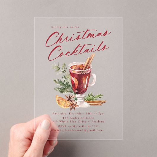 feestdag feestdag feestelijke kerstfeestdag acryl uitnodigingen (Insitu (Draagbaar))