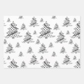 feestdag feestdag feestelijke zwarte en witte kers inpakpapier vel (Voorkant 3)