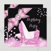  feestdag Glitter roze hoog niveau 2 Kaart (Voorkant / Achterkant)