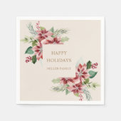 feestdag griekse poinsettia kerstmis servet (Voorkant)