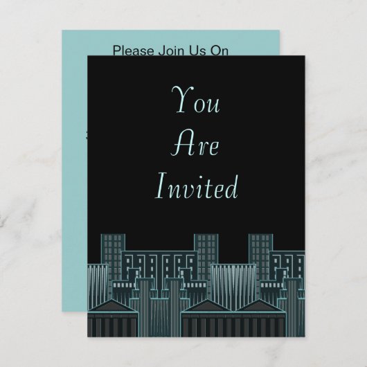 feestdag in City Cityscape Skyline Kaart (Voorkant / Achterkant)