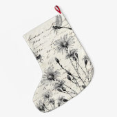  feestdag in het Franse script Wildflower Dragonfl Grote Kerstsok (Achterkant (Hangend))