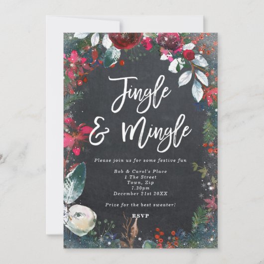 feestdag in jingle en mingle sparkly kaart (Voorkant)