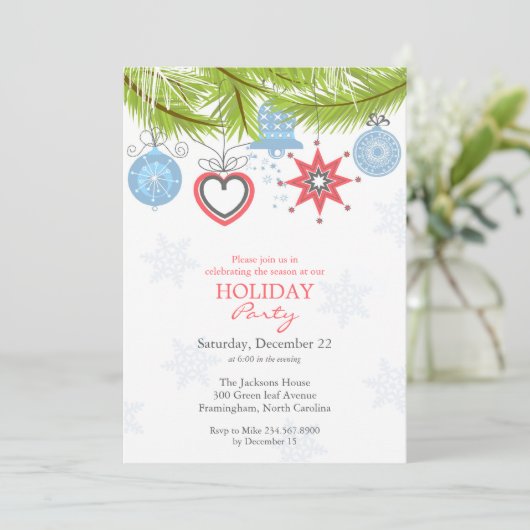 Feestdag Kerst uitnodiging (Staand voorkant)