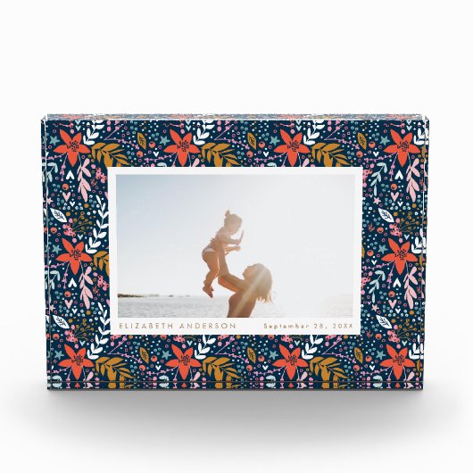 feestdag kerstfotoblokkade bij Navy Festive Fotoblokken (Voorkant)