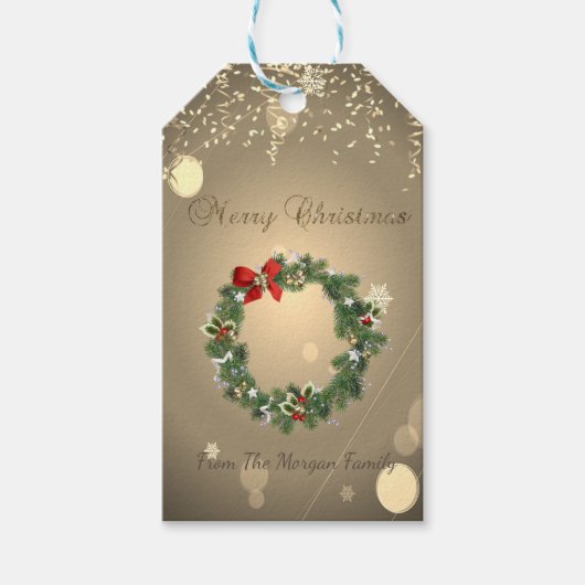 feestdag kerstmis, Confetti Cadeaulabel (Voorkant)