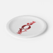 feestdag met bladvleugel papieren bordje (Gekanteld)