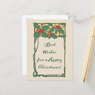 feestdag met kerst voor Holly Berries Briefkaart