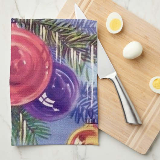 feestdag met kerstaven theedoek (Quarter Fold)