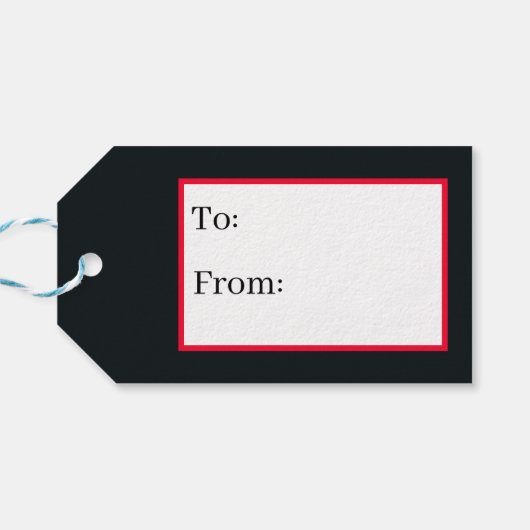 feestdag met kerstavond cadeaulabel (Achterkant Horizontaal)