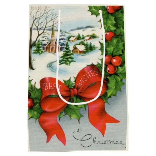 feestdag met kerstavond medium cadeauzakje (Achterkant)