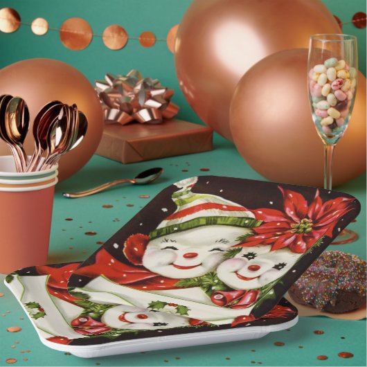feestdag met kerstavond papieren bordje (Multi)