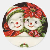 feestdag met kerstavond ronde sticker (Voorkant)