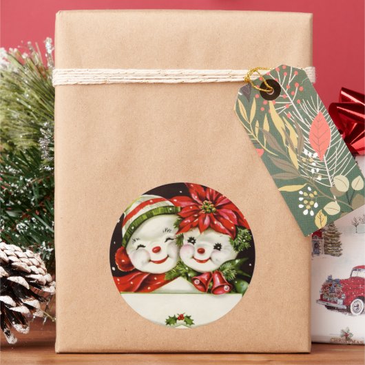 feestdag met kerstavond ronde sticker (Feestdagen)