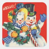 feestdag met kerstavond vierkante sticker (Voorkant)