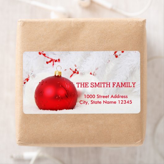  feestdag met witte sneeuw etiket (Insitu)