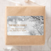 feestdag met witte sneeuw voor kerstmis etiket (Insitu)